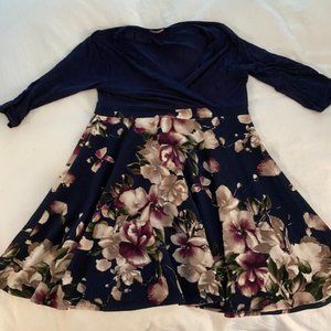 HELLO MIZ Solid Top Surplice Maternity & Nursing Dress